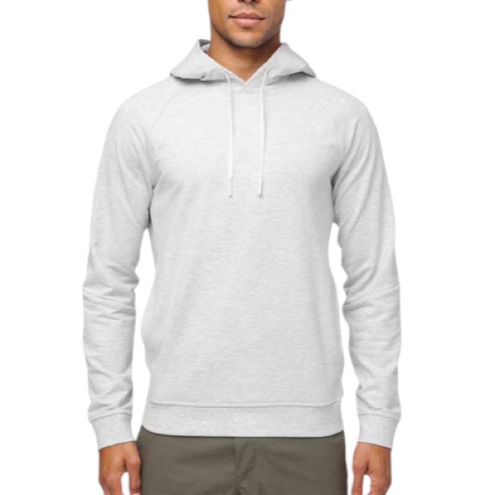 Lululemon City Sweat Pullover Hoodie Heathered Ultra Light Grey Men’s Large
